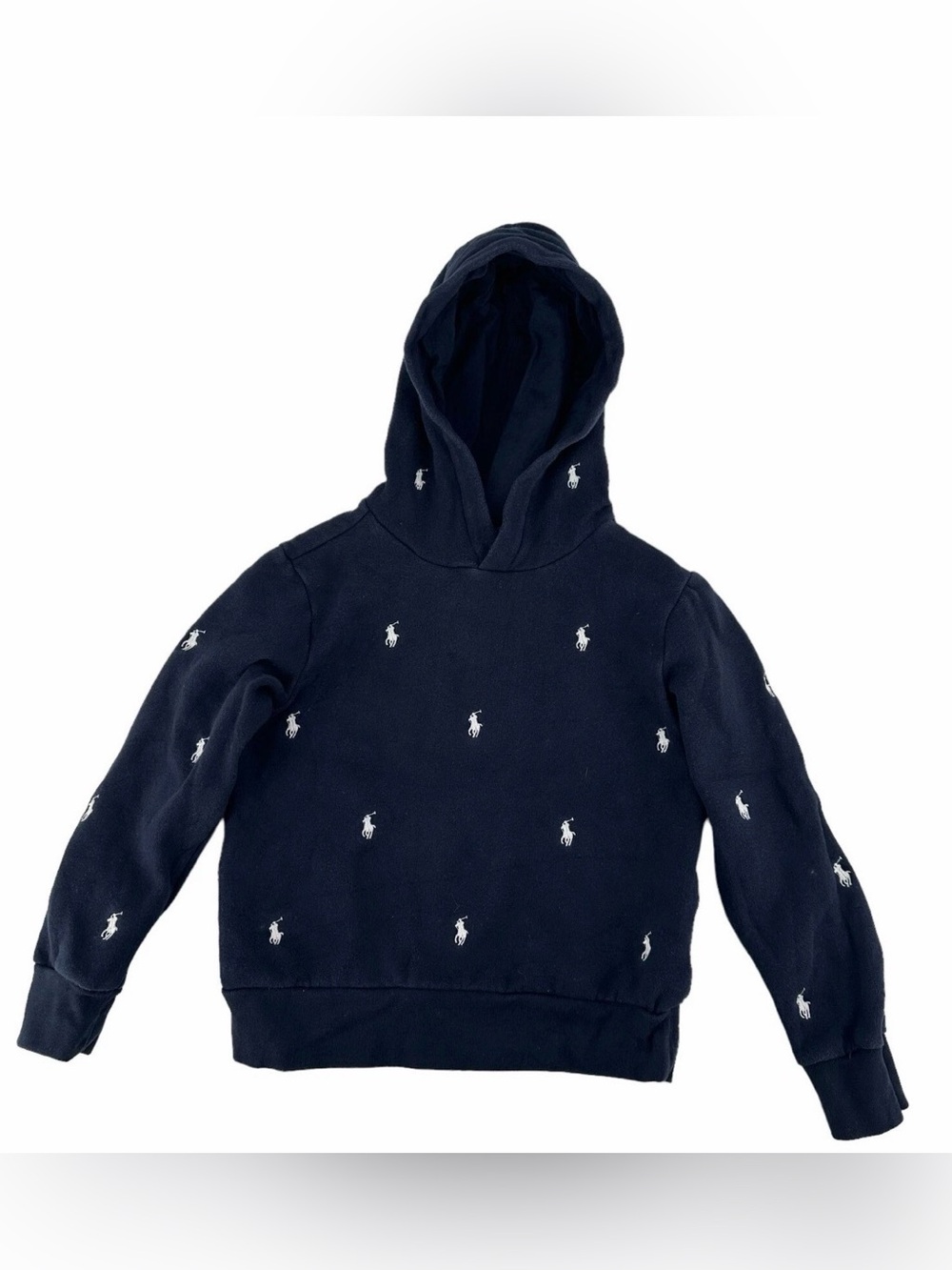 Polo by Ralph Lauren Navy Hoodie with White Pony Embroidery - Kids